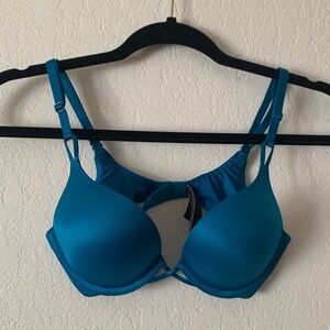 Victoria's Secret Blue Bombshell Shine Strap Add-2-Cups Push-Up Bra